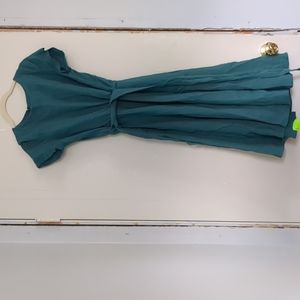 D96P linen dress with elastic waist and belt